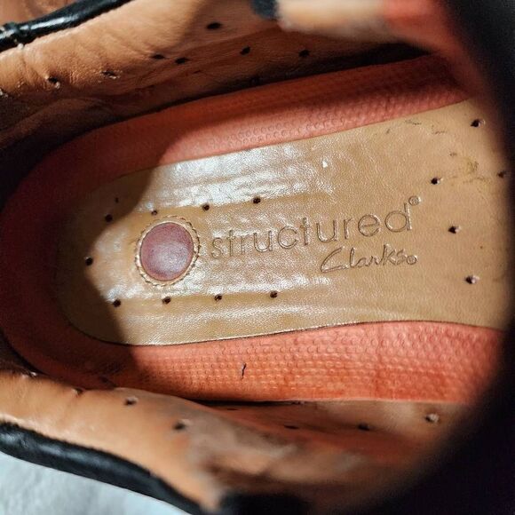 Clarks Structured Men's Loafer Slip-on Leather Comfort Shoes Black Size 11.5 - Picture 9 of 10